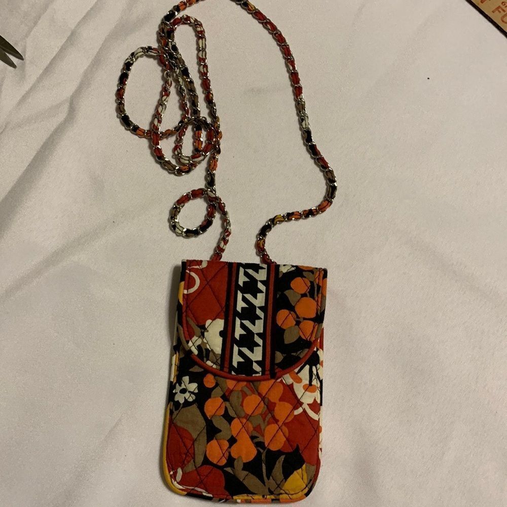 Vera Bradley lanyard phone case with back pocket for cards, etc